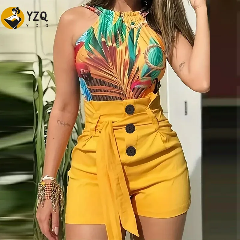Summer Clothing Zara - Y2K Solid Button Front Shorts Krawatte