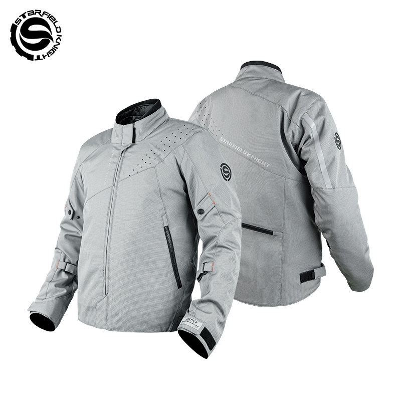 Summer Knights Clothing - SFK Graue Motorrad-Reitbekleidung, Herrenjacke, Frühling und