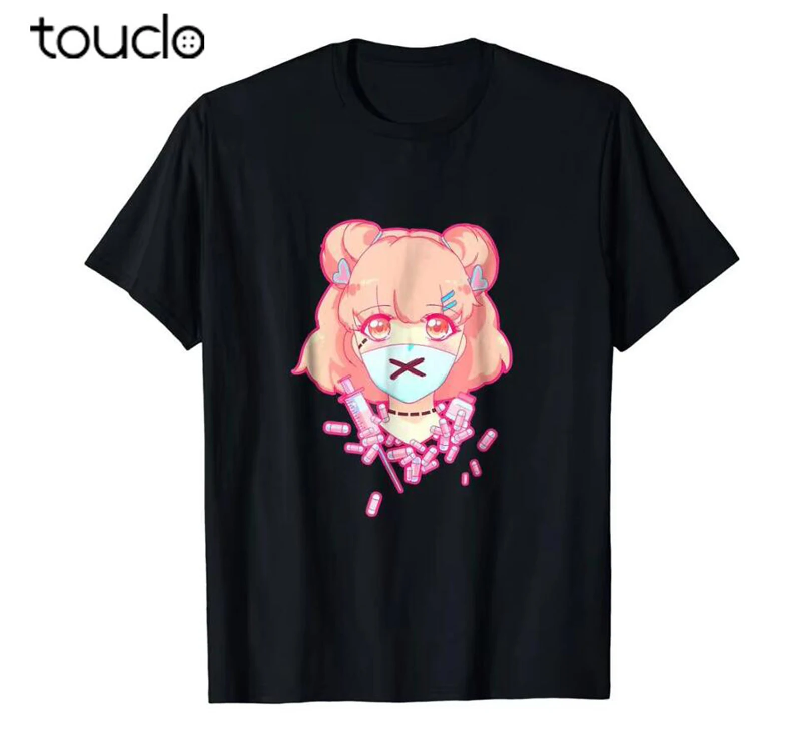 Summer Clothing Brands - Pastellfarbenes Menhera Anime Pills Psycho Shirt