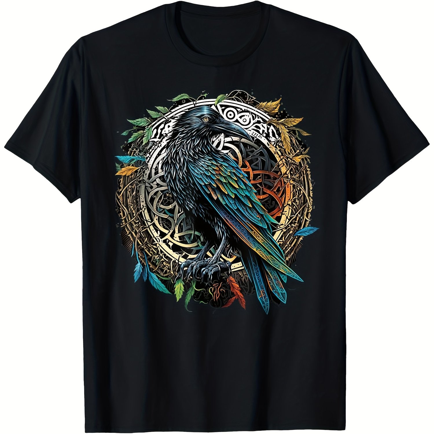 Summer Viking Clothing - Damen-T-Shirt mit Wikinger-Rabenmuster, Odins Midgard Thor