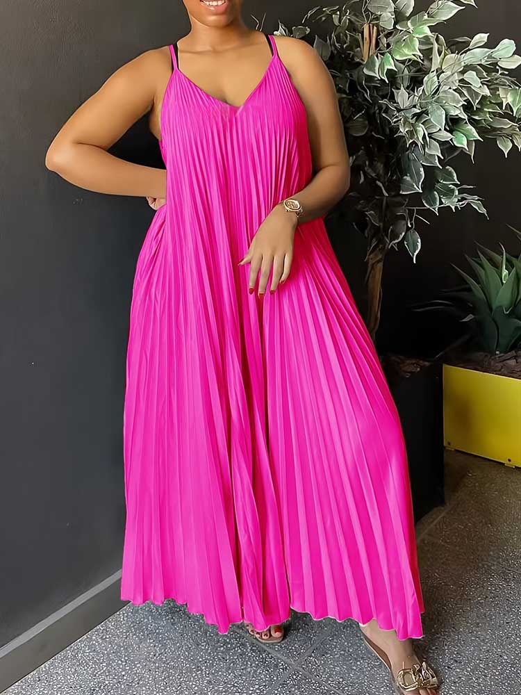 Summer Clothing For Older Women - Sommer-Damen-Kleid, ärmellos, dünnes Trägerkleid, V-Ausschnitt, elegantes