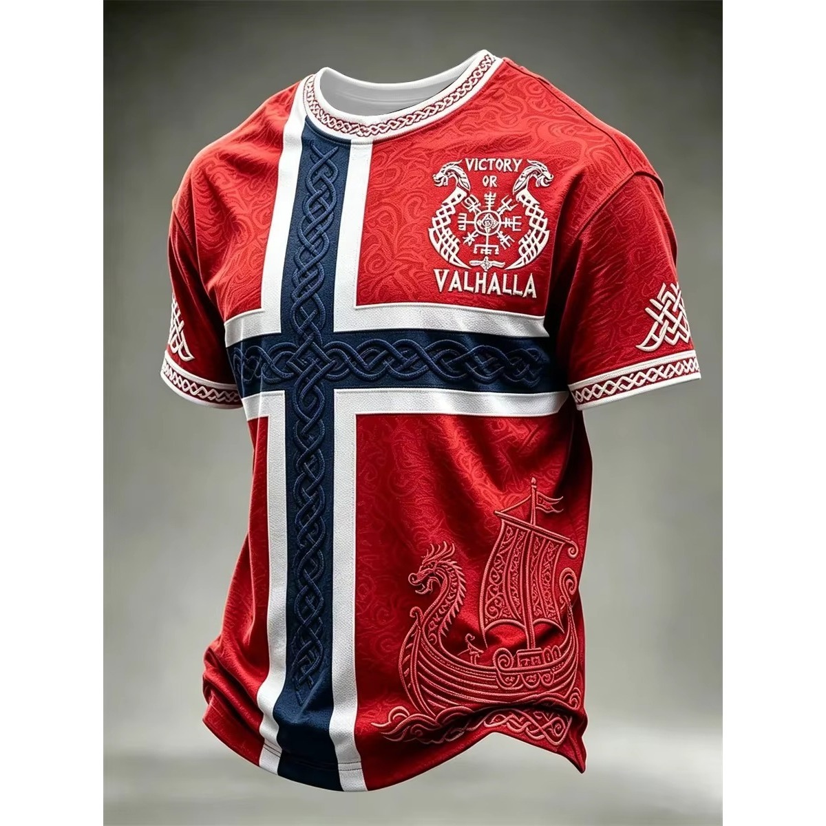 Summer Viking Clothing - Norwegen Wikinger T-Shirt Herren Norge Kreuz