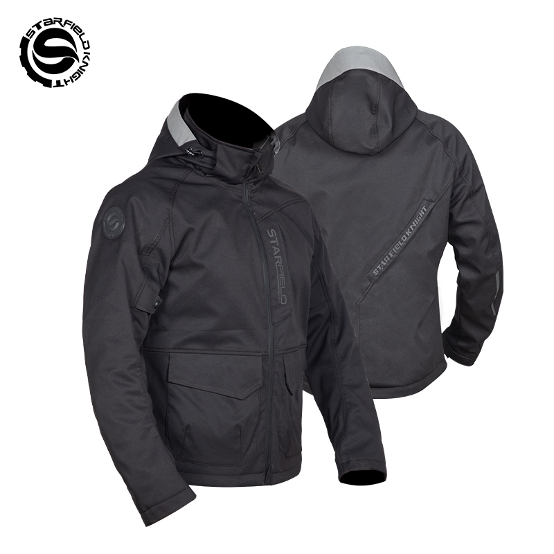 Summer Knights Clothing - SFK Frühling/Sommer Atmungsaktive Schwarze Motorradjacke für