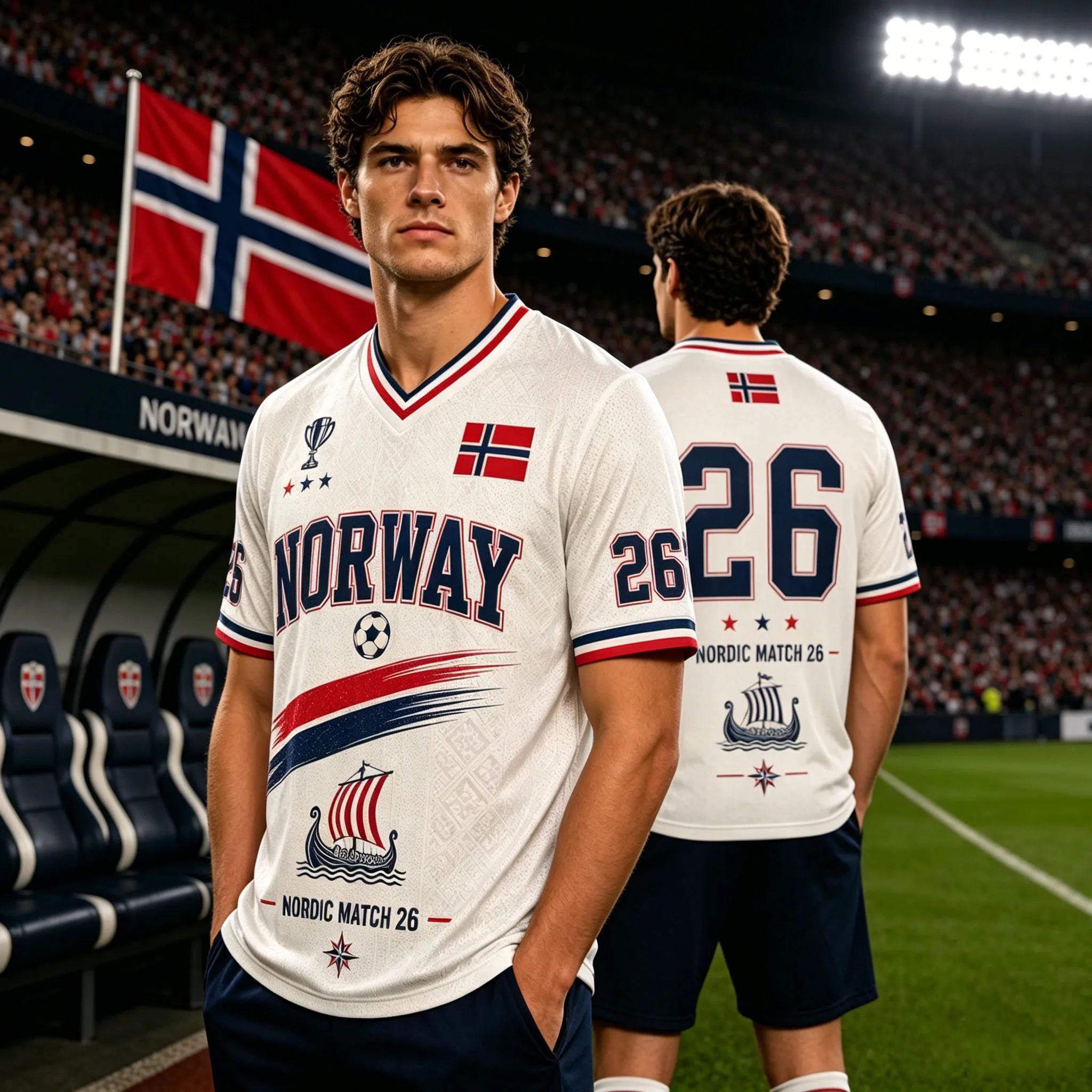 Summer Viking Clothing - Norwegen Nordisches Match 26 Fußballtrikot Nr.