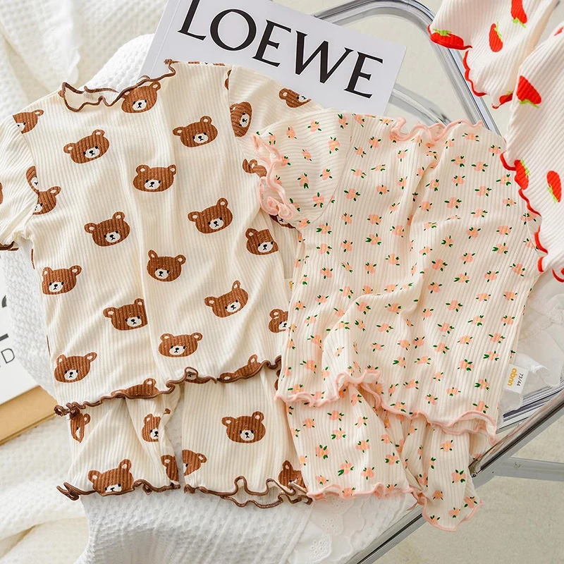 Summer Clothing Newborn - 2026 Sommer Baumwoll-Cartoon-Freizeit-Pyjama-Set Babykleidung Mädchen Jungen