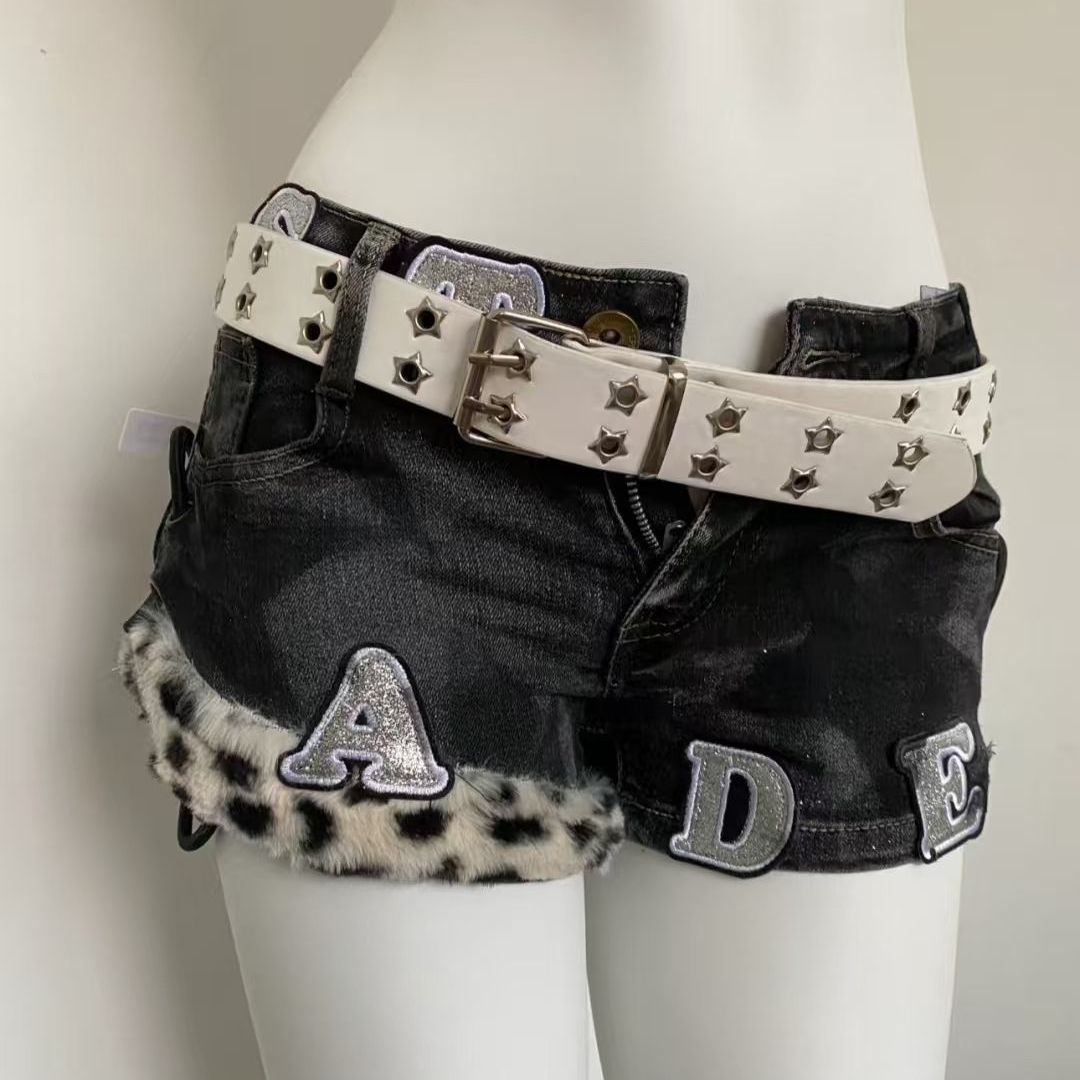 Summer Clothing Girls - Y2k Gestickte Patch Denim Shorts Frau