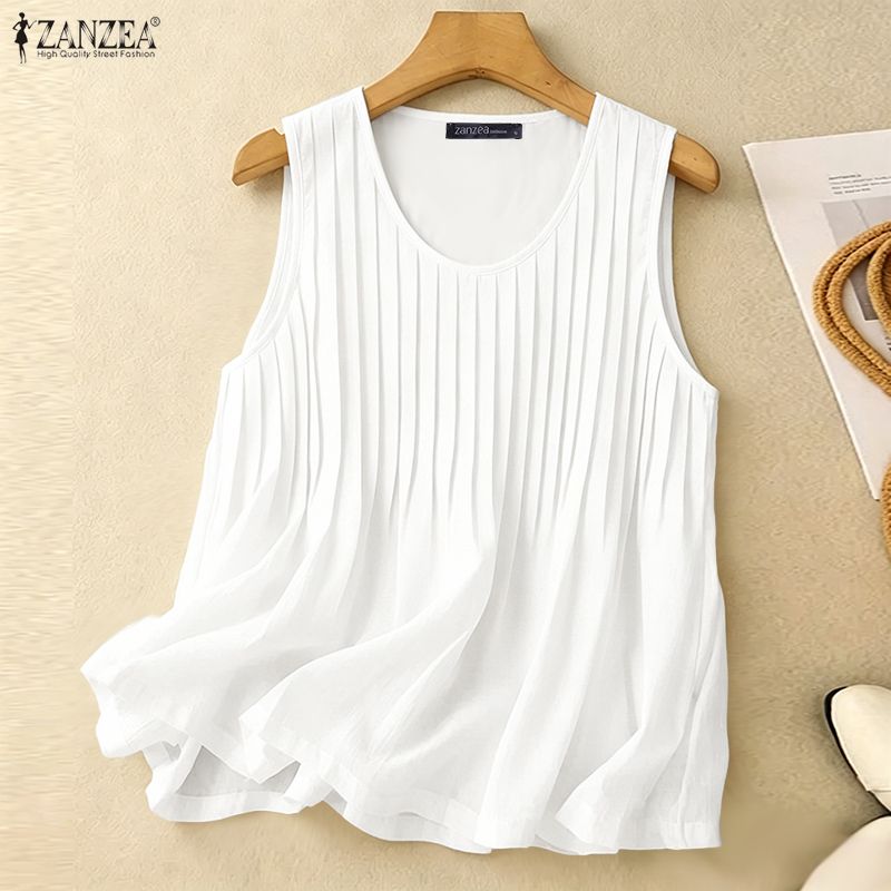 Summer Clothing Plus - ZANZEA Damen Sommer-Tanktop mit Pintuck-Details, Übergröße,