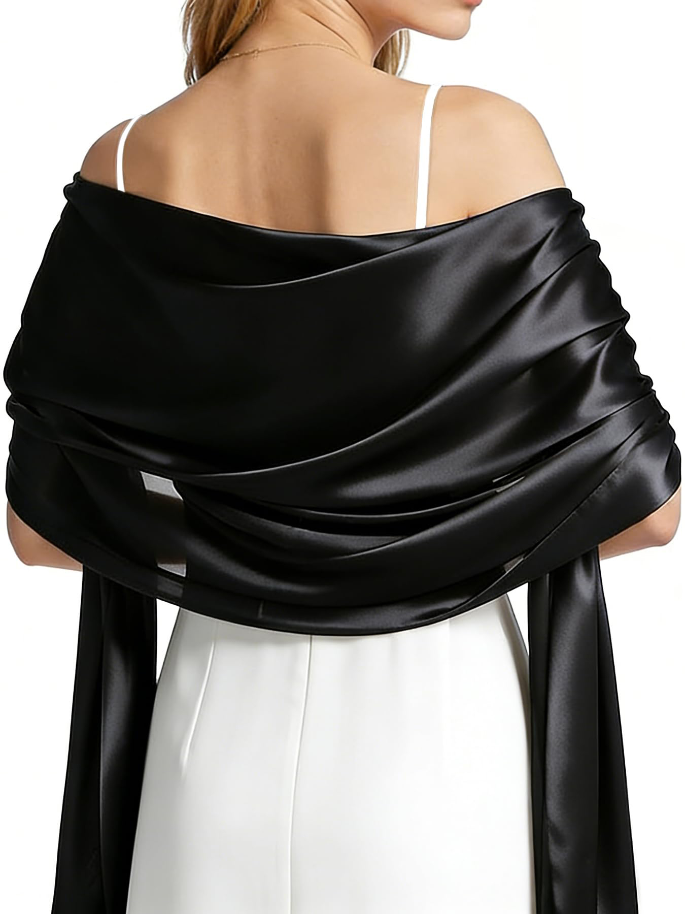 Summer Clothing For Older Women - Damen-Satin-Schal für Abendkleider - Seidiger Langer