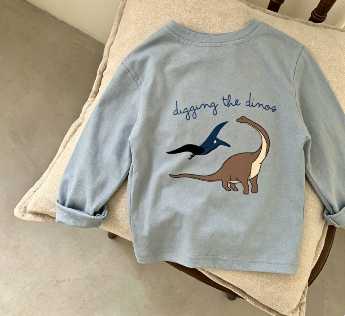 Summer Clothing Options - Modisches Kinder-T-Shirt mit Katzen- und Dinosaurier-Print,