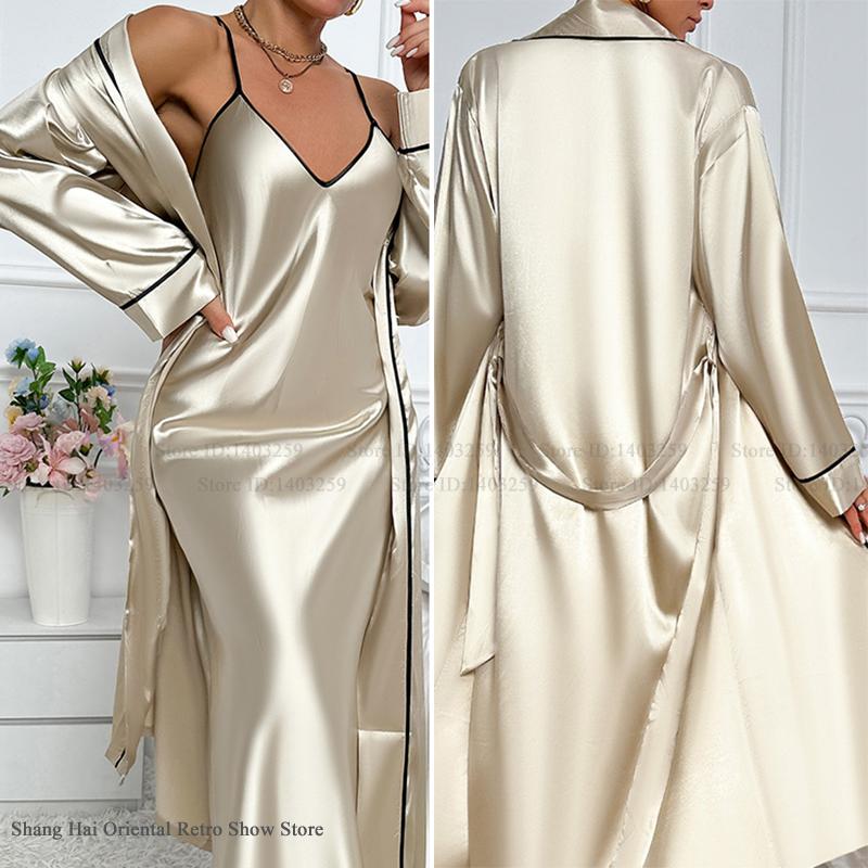 Summer Nights Clothing - Sexy Lange Twinset Robe Set Chemise