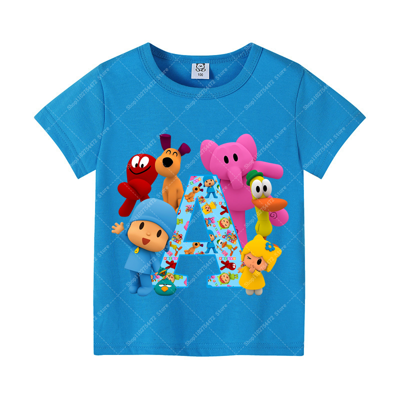 Summer Clothing Gifts - Kinder Kurzarm-Oberteile Sommerkleidung Pocoyo Jungen Baumwoll-T-Shirt