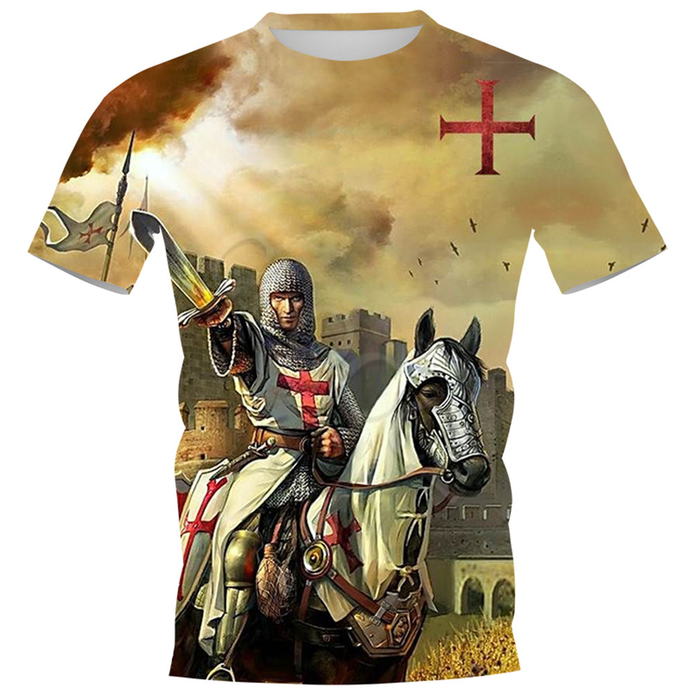 Summer Knights Clothing - HX Tempelritter T-Shirts 3D-gedruckte Herren-T-Shirts Kurzarm