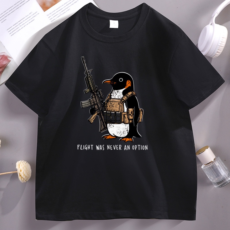Summer Clothing Options - Taktisches T-Shirt mit Pinguin-Print. Lustiges T-Shirt