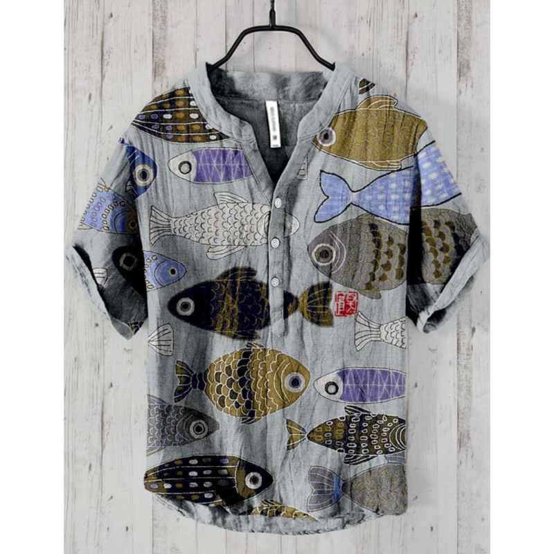 Summer Clothing Options - Bequemes, lockeres Kurzarmhemd für Herren, atmungsaktives