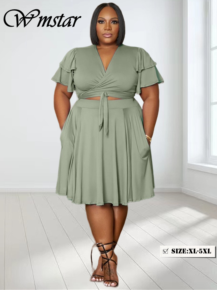 Summer Clothing Wholesale - Wmstar 2 zweiteilige Frauen kleider V-Ausschnitt