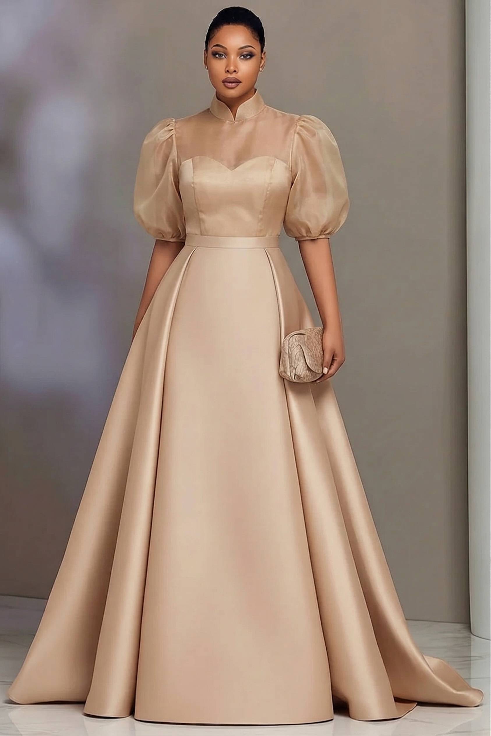 Summer Clothing For Older Women - Elegante Satin-Abendkleider in Übergröße für Damen,