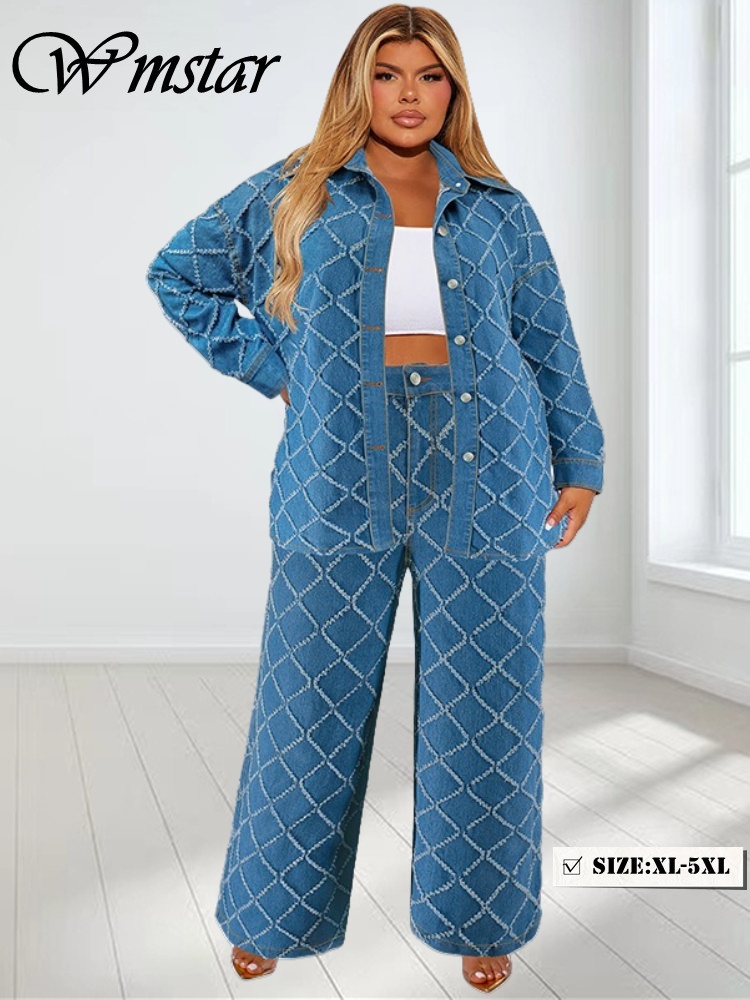 Summer Clothing Wholesale - Wmstar Plus Größe Denim Zwei Stück