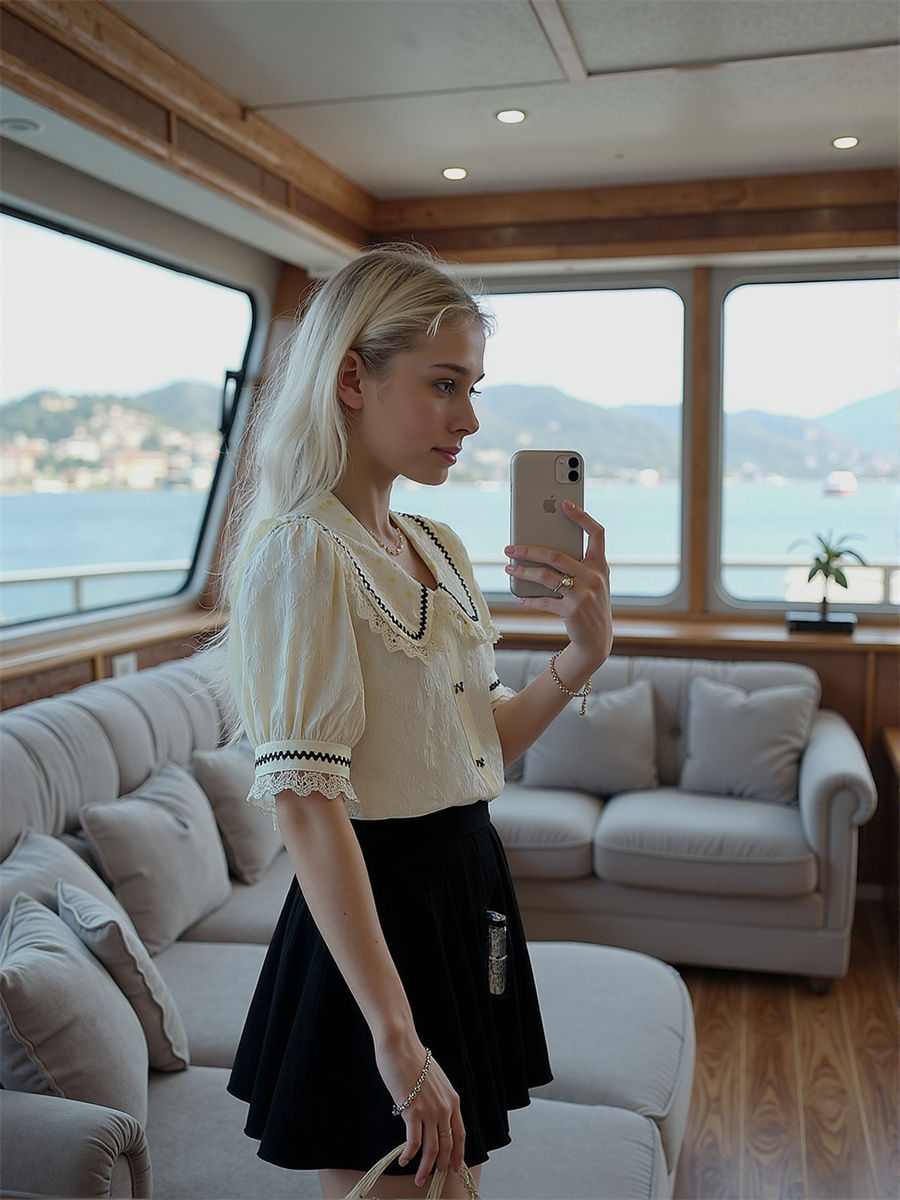 Süße Spitzenhemden Mädchen Blu – Crop Blouse Linen Bewertung und Preis