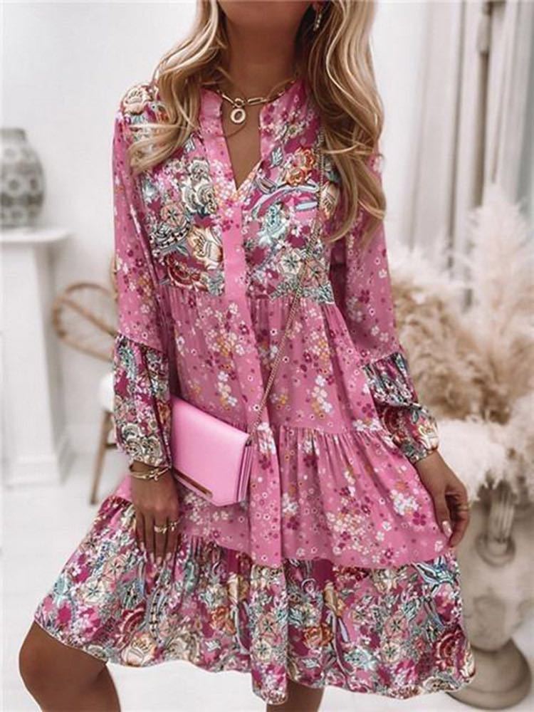 Casual Floral Print Kleider Fü – Summer Clothing Zara Bewertung und Preis