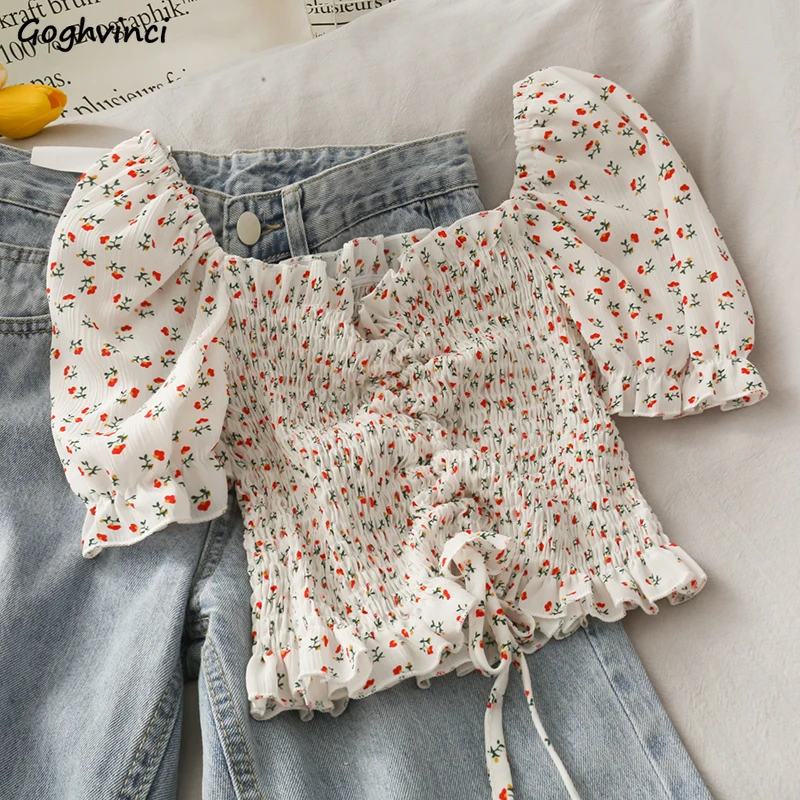 Blusen Shirts Frauen Floral Ko – Crop Blouse Linen Bewertung und Preis
