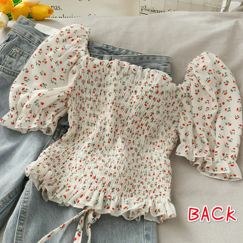 Blusen Shirts Frauen Floral Ko – Crop Blouse Linen Bewertung und Preis