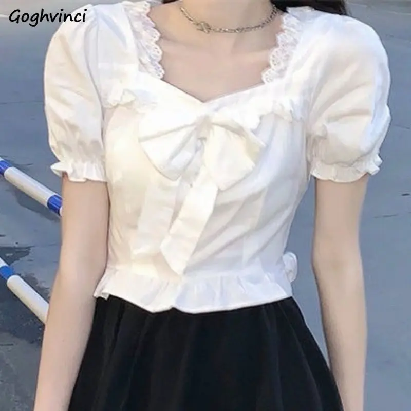 White Blouses Women Bow Design – Crop Blouse Linen Bewertung und Preis