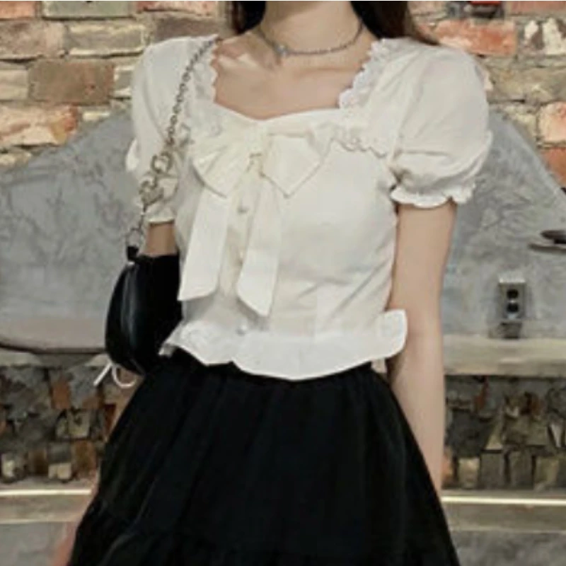 White Blouses Women Bow Design – Crop Blouse Linen Bewertung und Preis