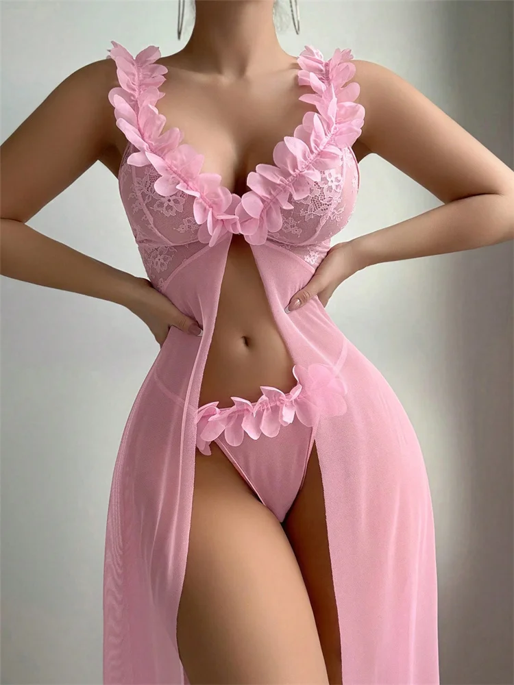 Rosa Blumenmuster Sexy Nachthe – Summer Holiday Clothing Women Bewertung und Preis