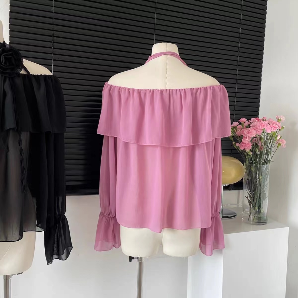 Blusen Frauen Slash Neck 3d Bl – Crop Blouse Linen Bewertung und Preis