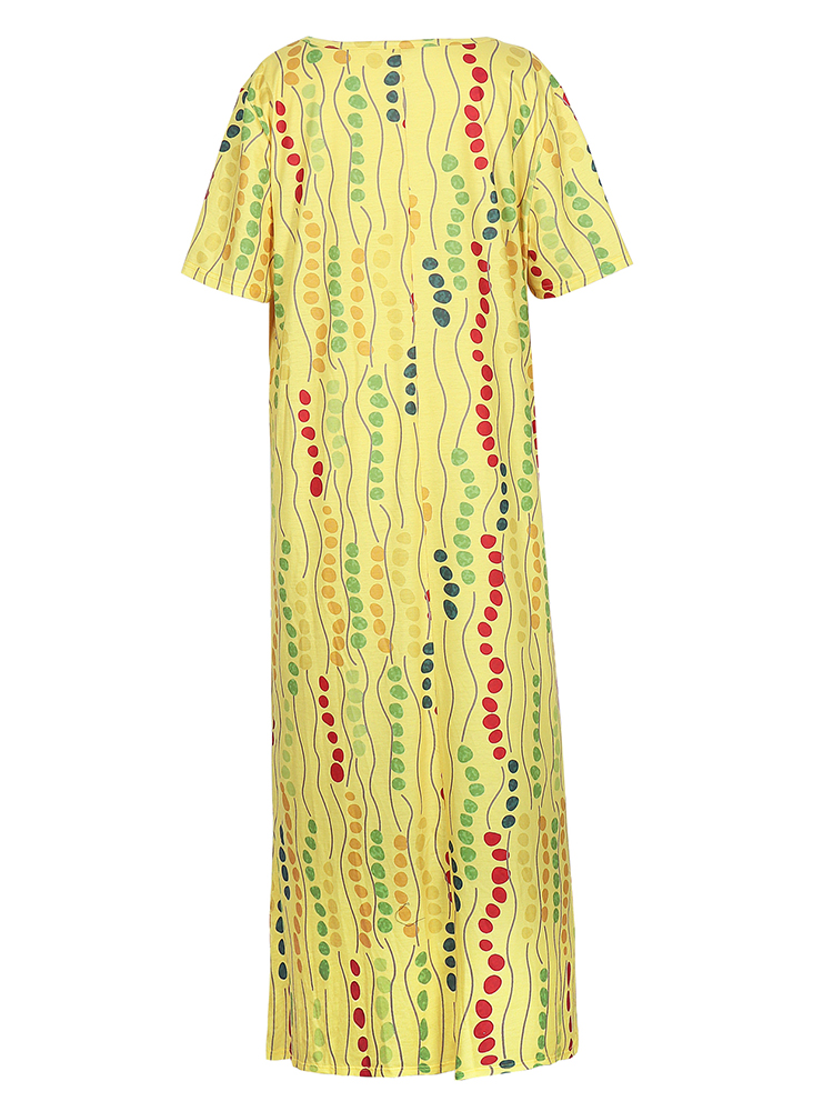 Gelbes bedrucktes Midikleid in – Summer Clothing For Older Women Bewertung und Preis